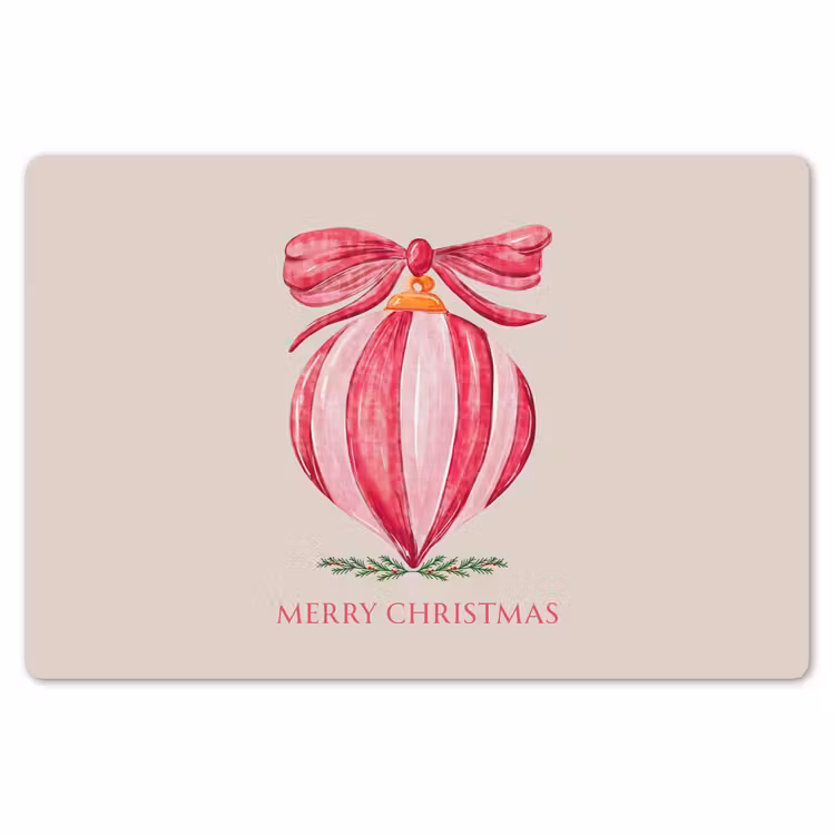 Tischset - 6 Stück - Weihnachten – Weihnachtskugel – Text — 6