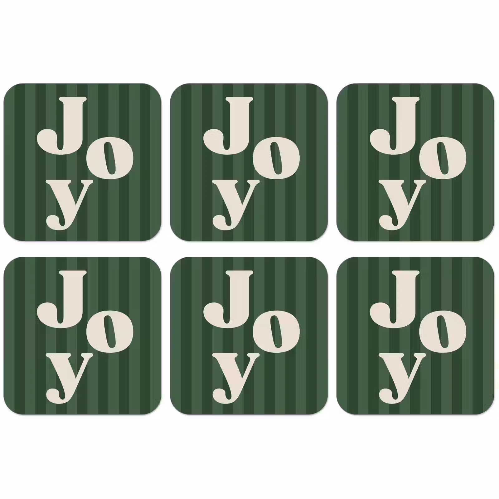 Untersetzer - Joy – Weihnachten – Text – Grün — 1