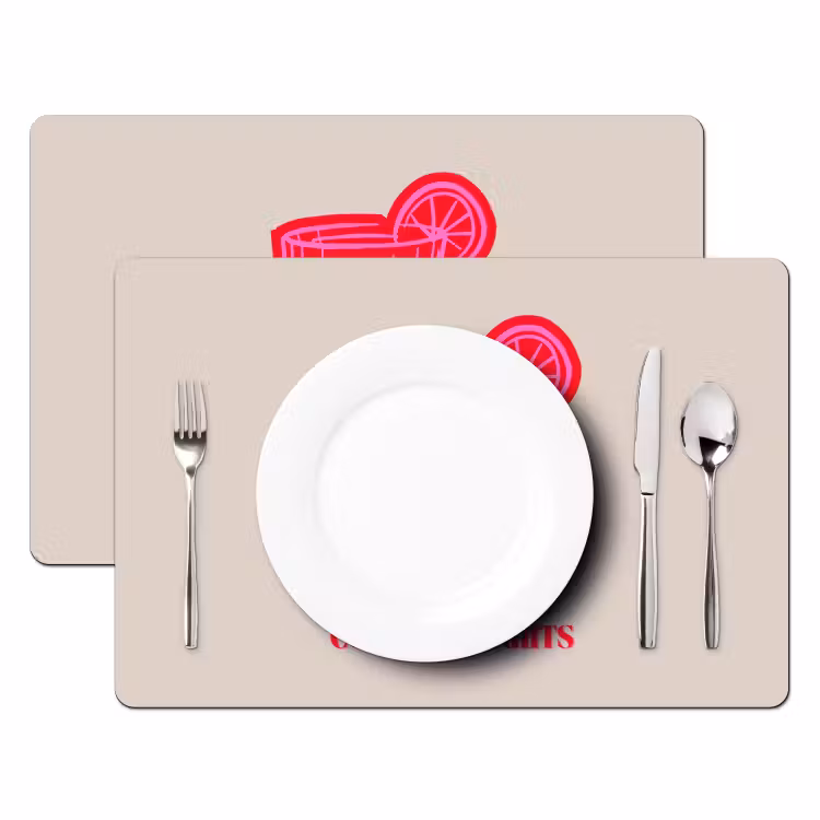 Tischset - 6 Stück - Cocktail – Weihnachten – Beige – Rosa — 2
