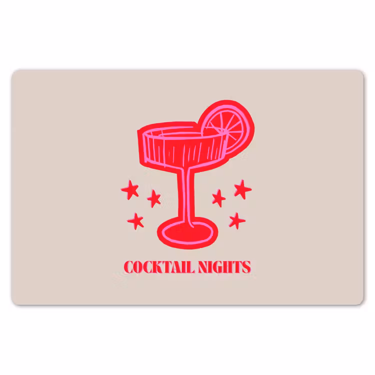 Tischset - 6 Stück - Cocktail – Weihnachten – Beige – Rosa — 6