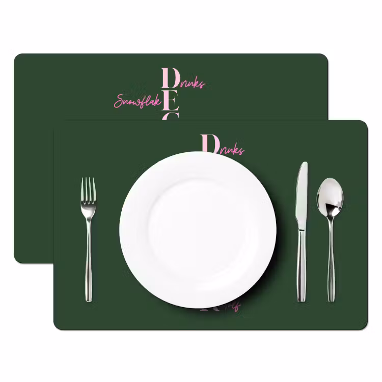 Tischset - 6 Stück - Dezember – Text – Weihnachten – Grün — 2