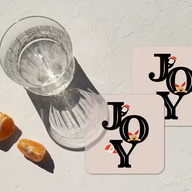Untersetzer - Joy – Animation – Schwarz – Weihnachten — 2