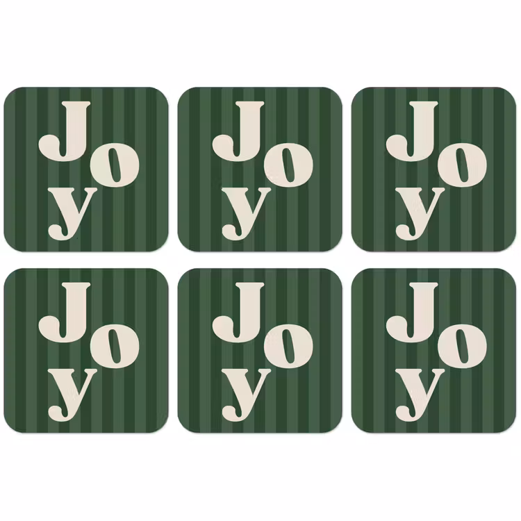 Untersetzer - Joy – Weihnachten – Text – Grün — 1