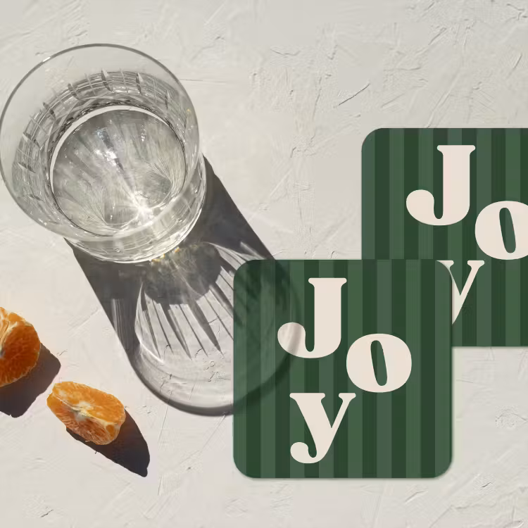 Untersetzer - Joy – Weihnachten – Text – Grün — 2