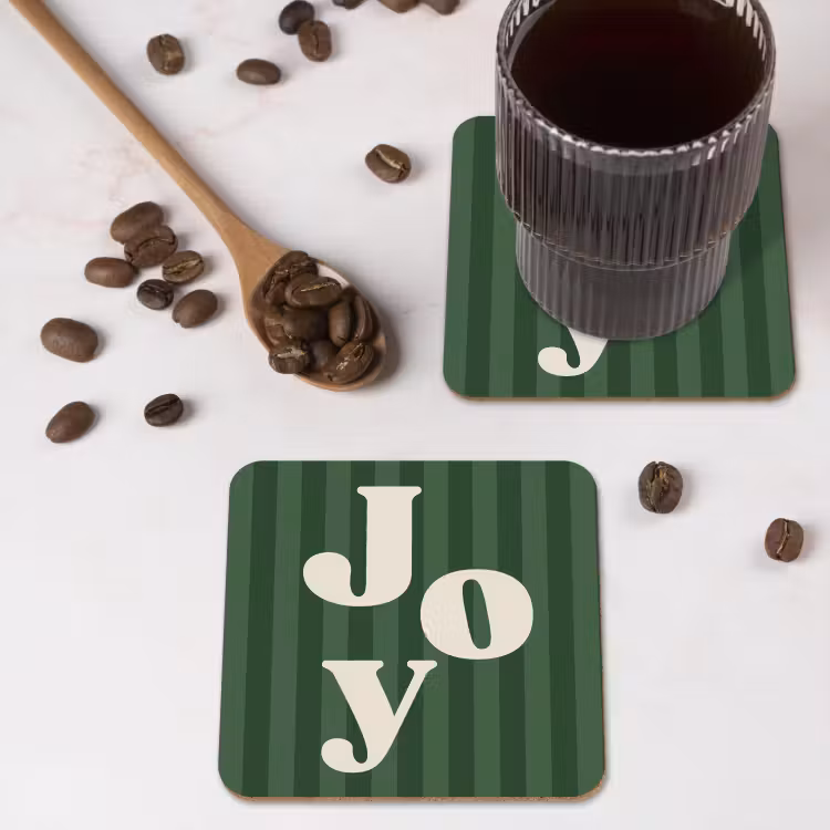 Untersetzer - Joy – Weihnachten – Text – Grün — 4