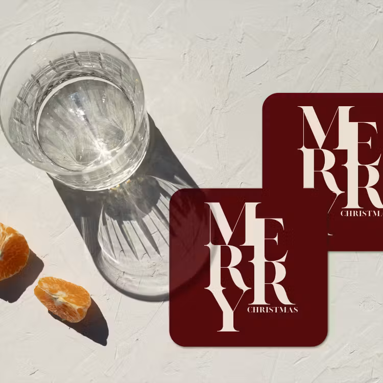 Untersetzer - Merry – Text – Dunkel – Rot — 2