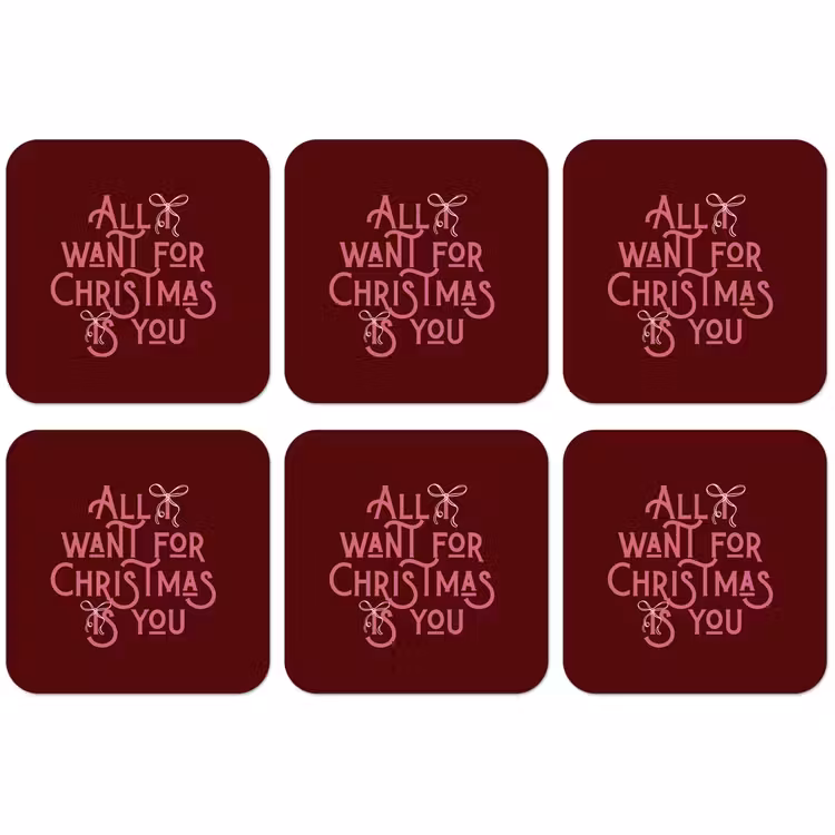 Untersetzer - Text – Weihnachten – Rot – Rosa — 1