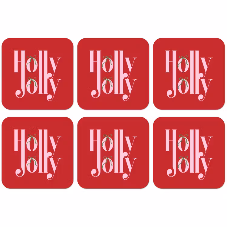 Untersetzer​ - Weihnachten – Rosa – Rot – Text — 1