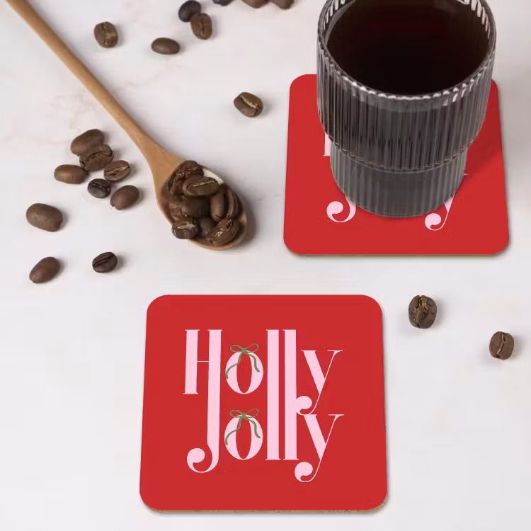 Untersetzer​ - Weihnachten – Rosa – Rot – Text — 4