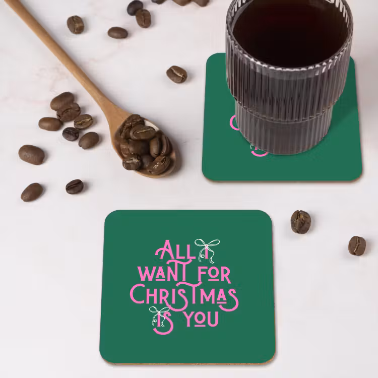 Untersetzer​ - Weihnachten – Text – Rosa – Grün — 4