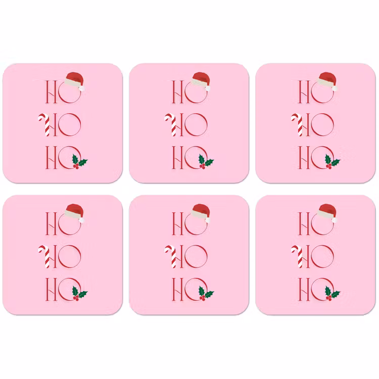 Untersetzer - Weihnachten – Text – Rosa – Illustration — 1