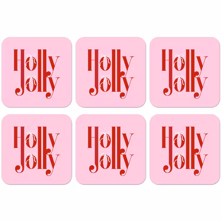 Untersetzer - Weihnachten – Text – Rot – Rosa — 1