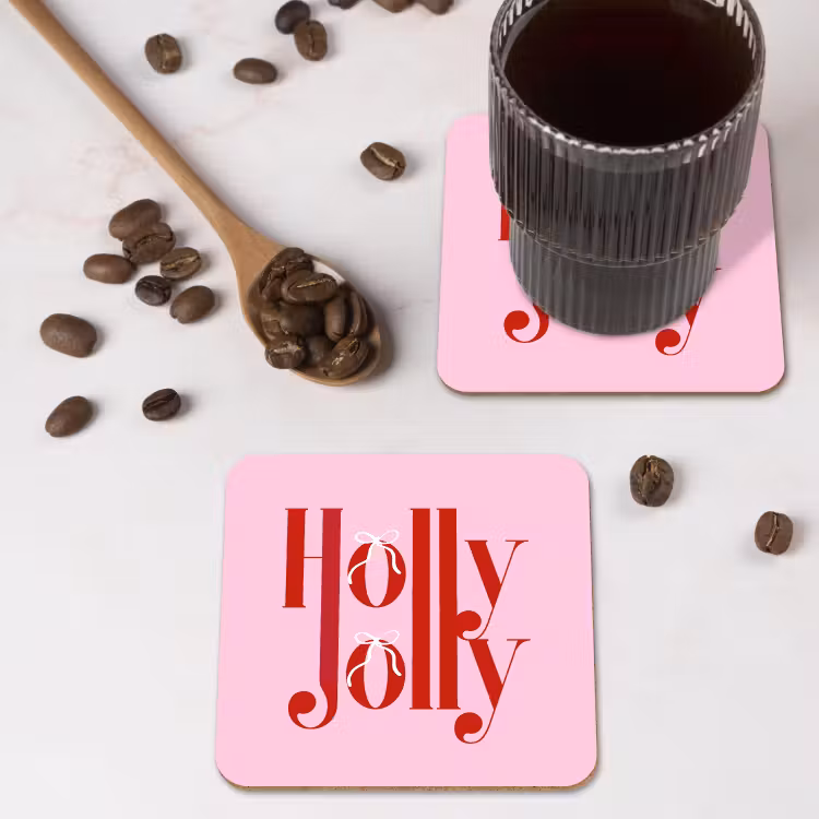 Untersetzer - Weihnachten – Text – Rot – Rosa — 4