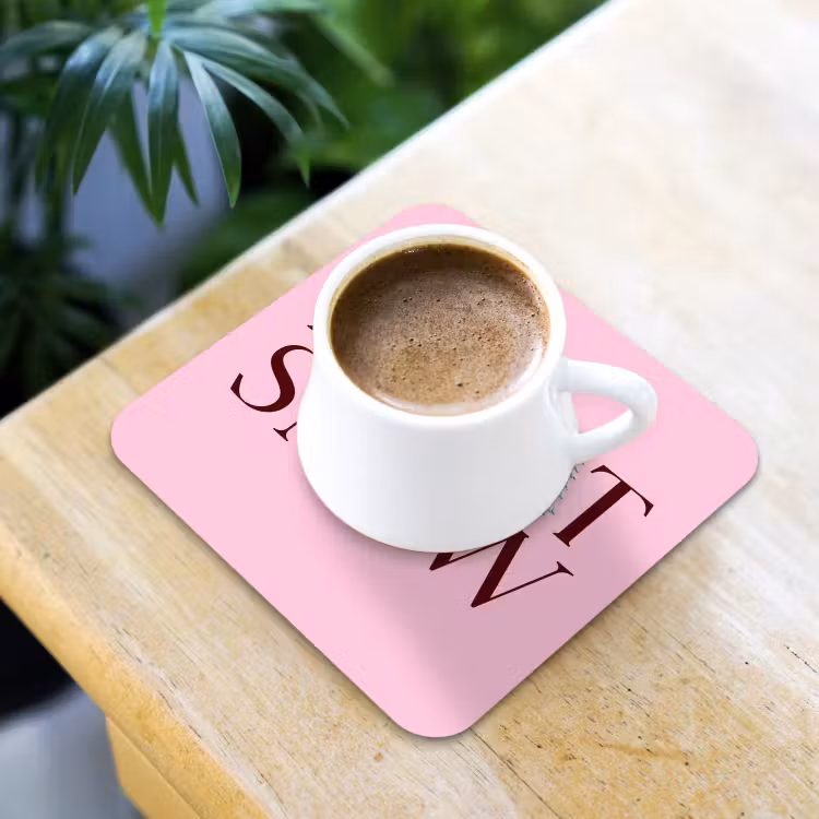 Untersetzer - Weihnachten – Text – Schnee – Rosa — 3