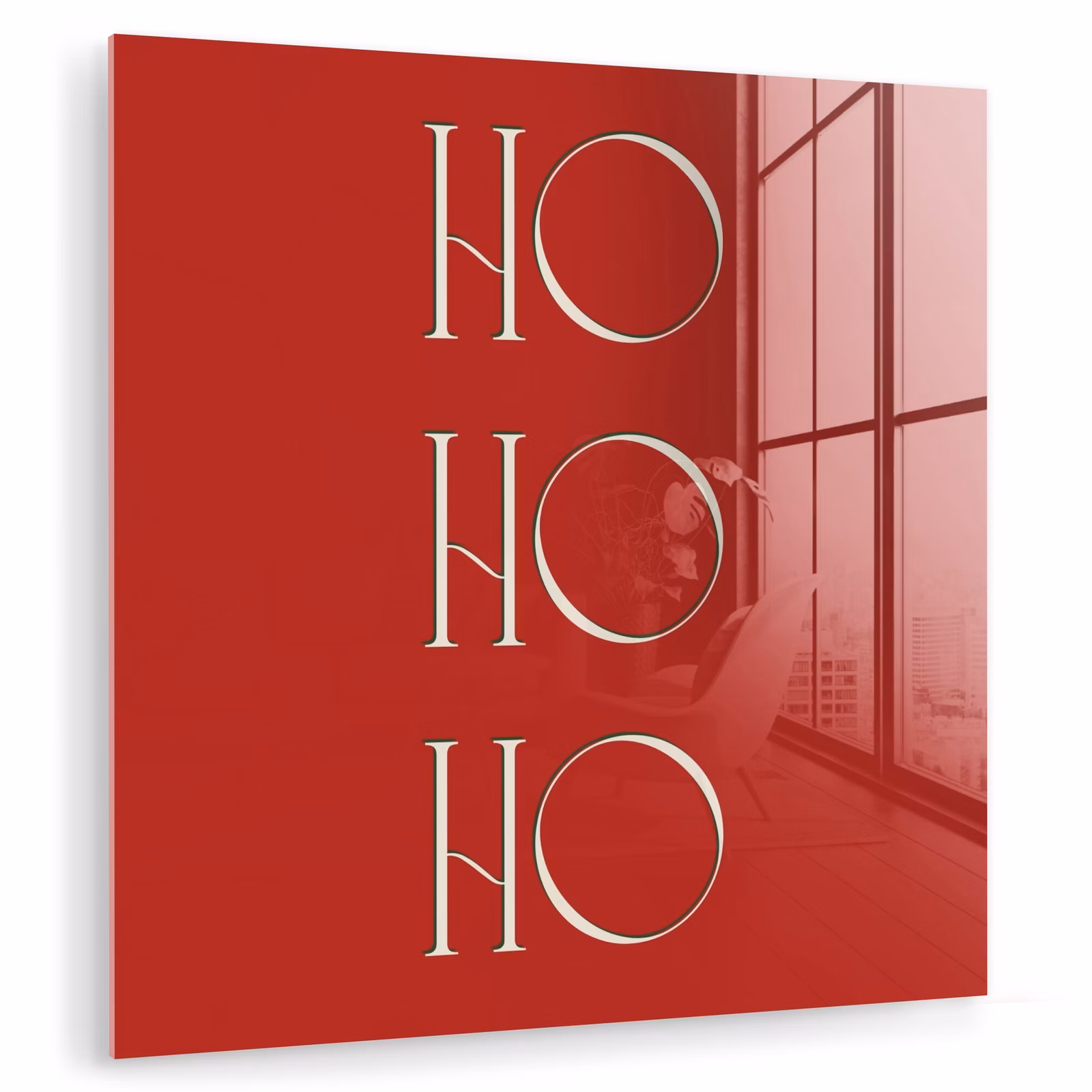 Glasbild - Text – Weihnachten – Modern – Rot — 1