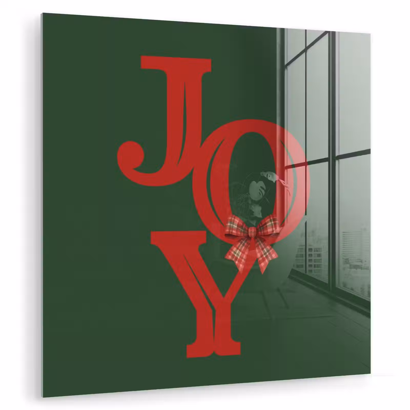 Glasbild - Text – Weihnachten – Rot — 1