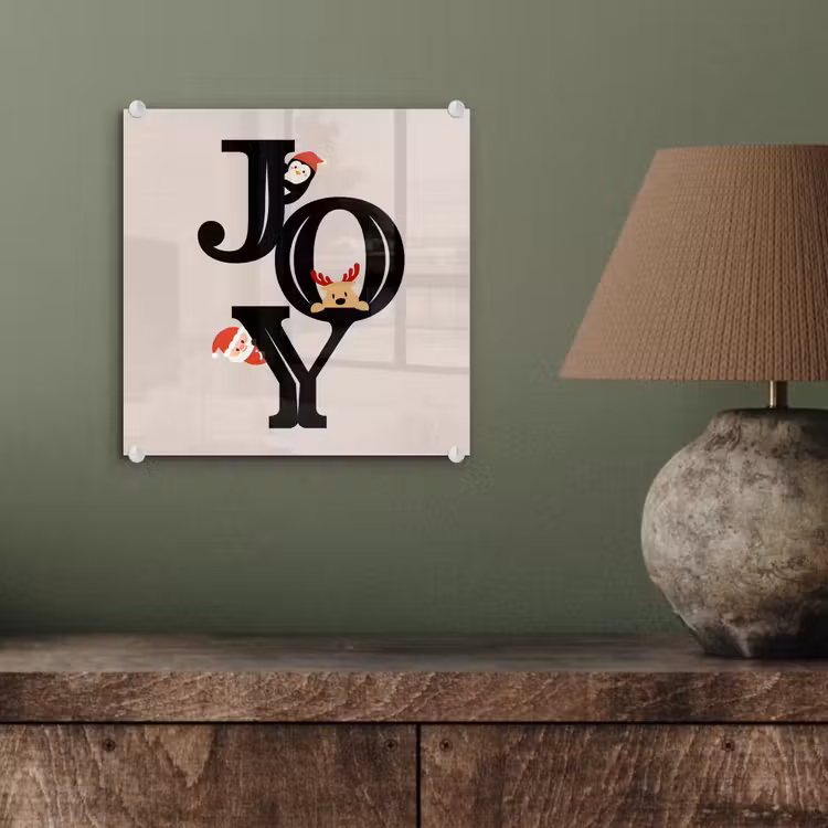 Glasbild - Joy – Animation – Schwarz – Weihnachten — 4