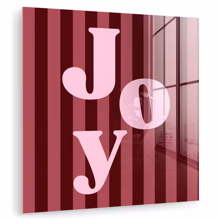 Glasbild - Joy – Weihnachten – Text – Rosa — 1
