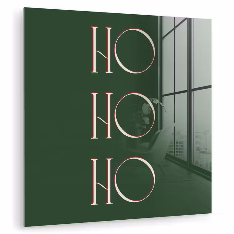 Glasbild - Text – Weihnachten – Modern – Grün — 1
