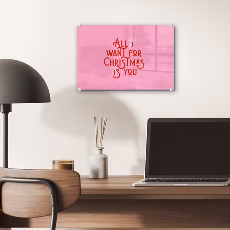 Glasbild - Text – Weihnachten – Rosa – Rot — 6