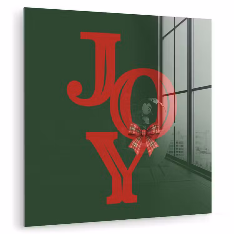 Glasbild - Text – Weihnachten – Rot — 1