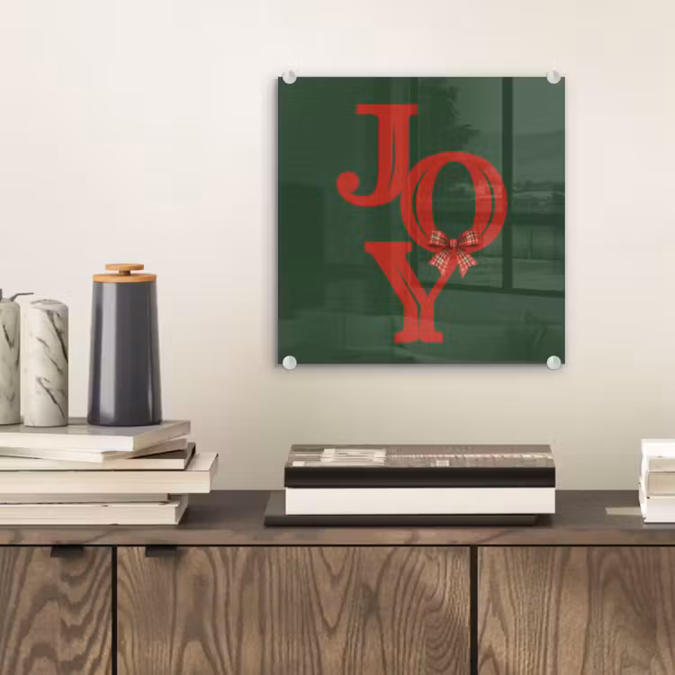 Glasbild - Text – Weihnachten – Rot — 2