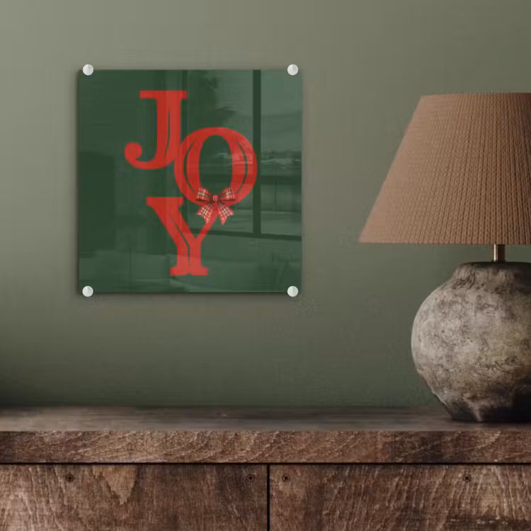 Glasbild - Text – Weihnachten – Rot — 4