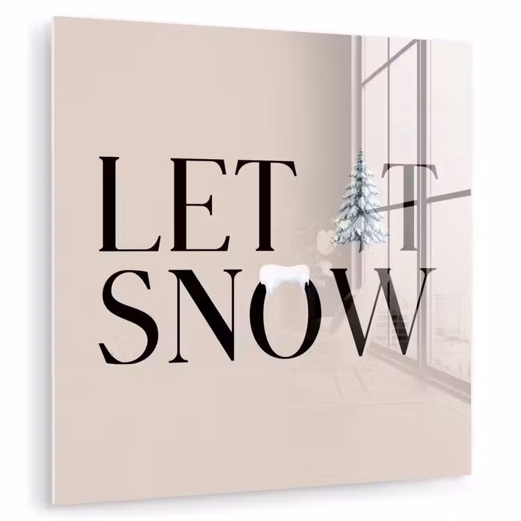 Glasbild - Text – Weihnachten – Schnee — 1