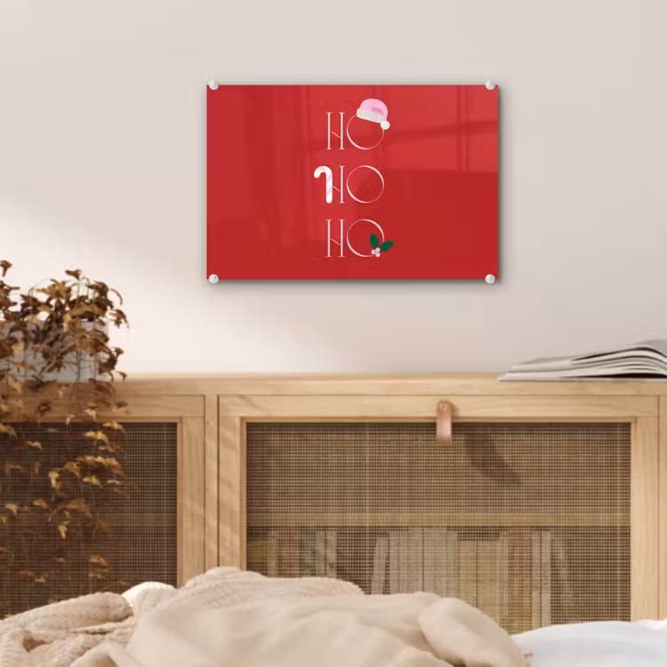Glasbild - Weihnachten – Text – Illustration – Rot — 4