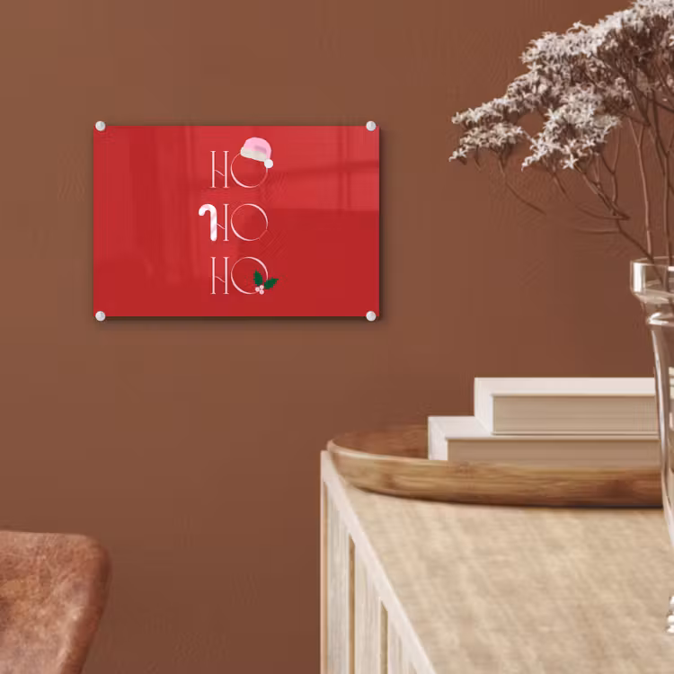Glasbild - Weihnachten – Text – Illustration – Rot — 5