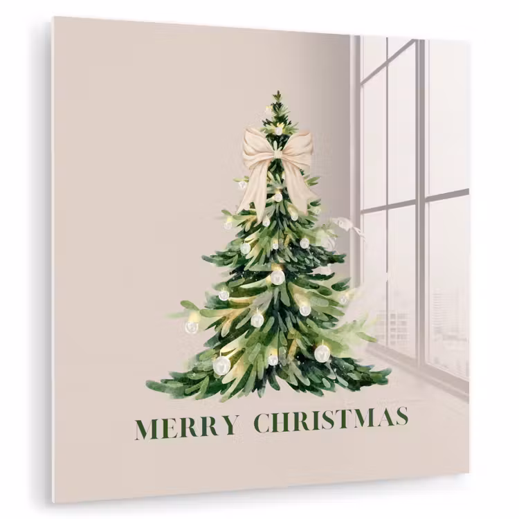 Glasbild - Weihnachten – Weihnachtsbaum – Text — 1