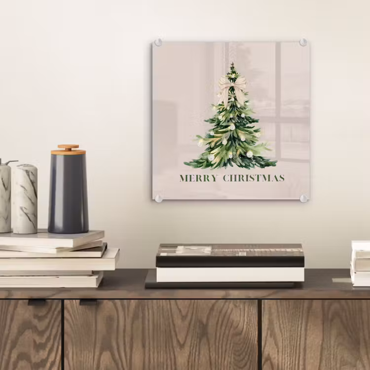 Glasbild - Weihnachten – Weihnachtsbaum – Text — 2