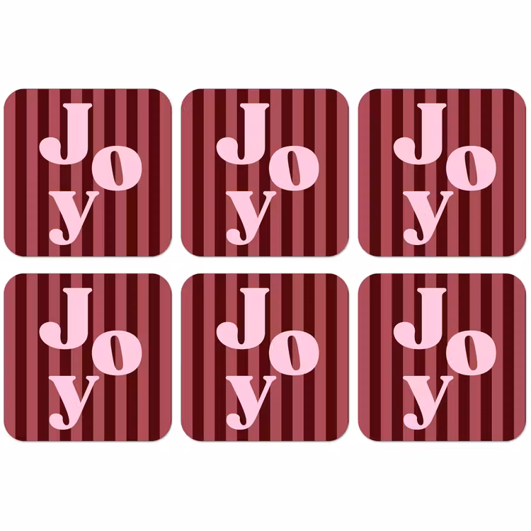 Untersetzer​ - Joy – Weihnachten – Text – Rosa — 1