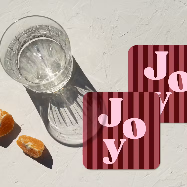 Untersetzer​ - Joy – Weihnachten – Text – Rosa — 2