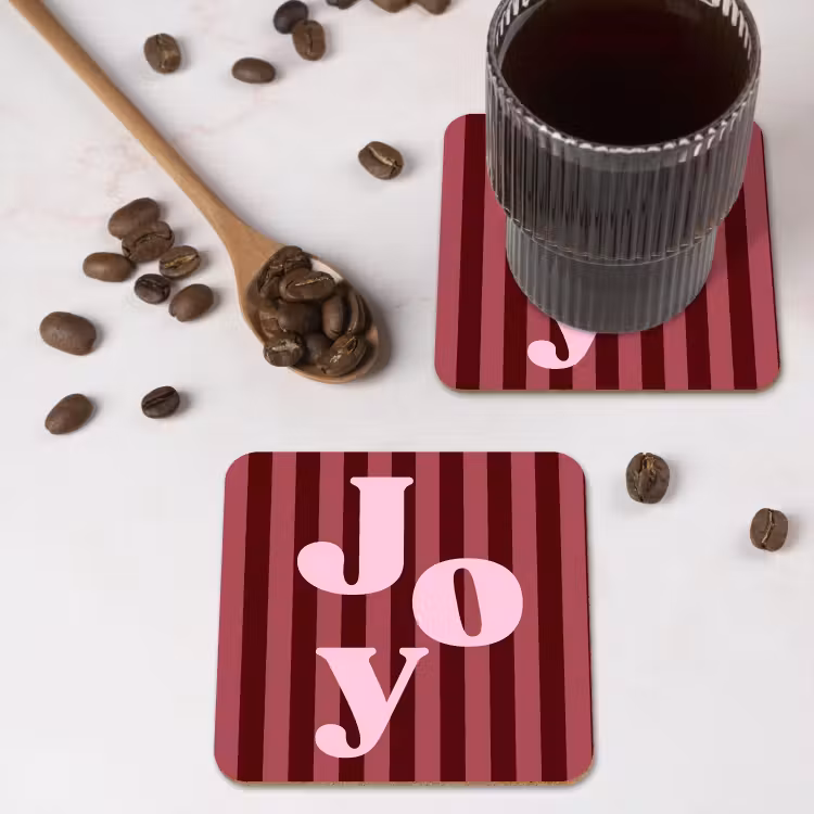 Untersetzer​ - Joy – Weihnachten – Text – Rosa — 4