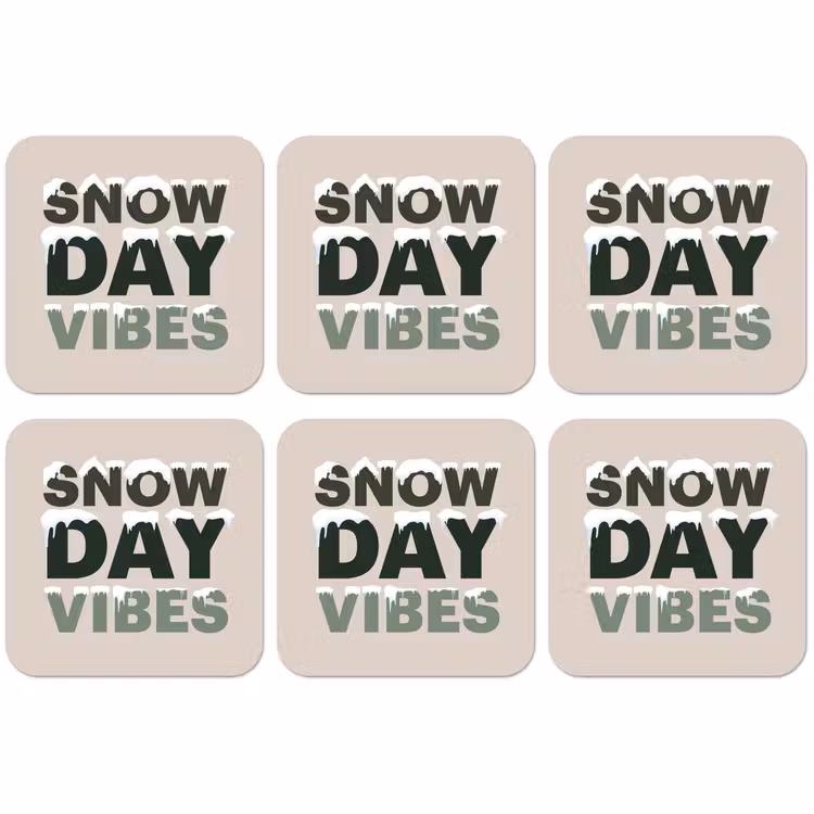 Untersetzer - Schnee – Text – Weihnachten – Beige — 1