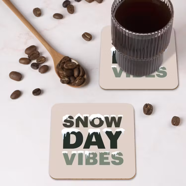 Untersetzer - Schnee – Text – Weihnachten – Beige — 4