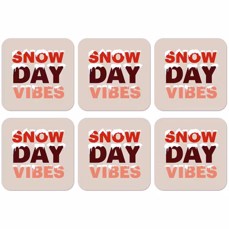 Untersetzer - Schnee – Weihnachten – Text – Rot — 1