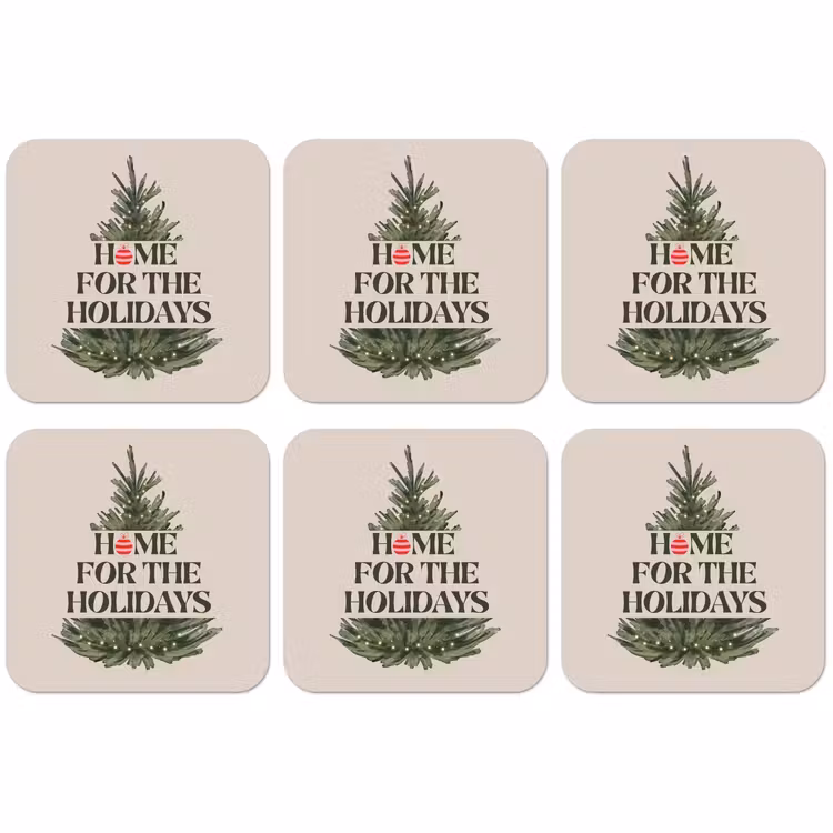 Untersetzer - Weihnachten – Text – Weihnachtsbaum – Beige — 1