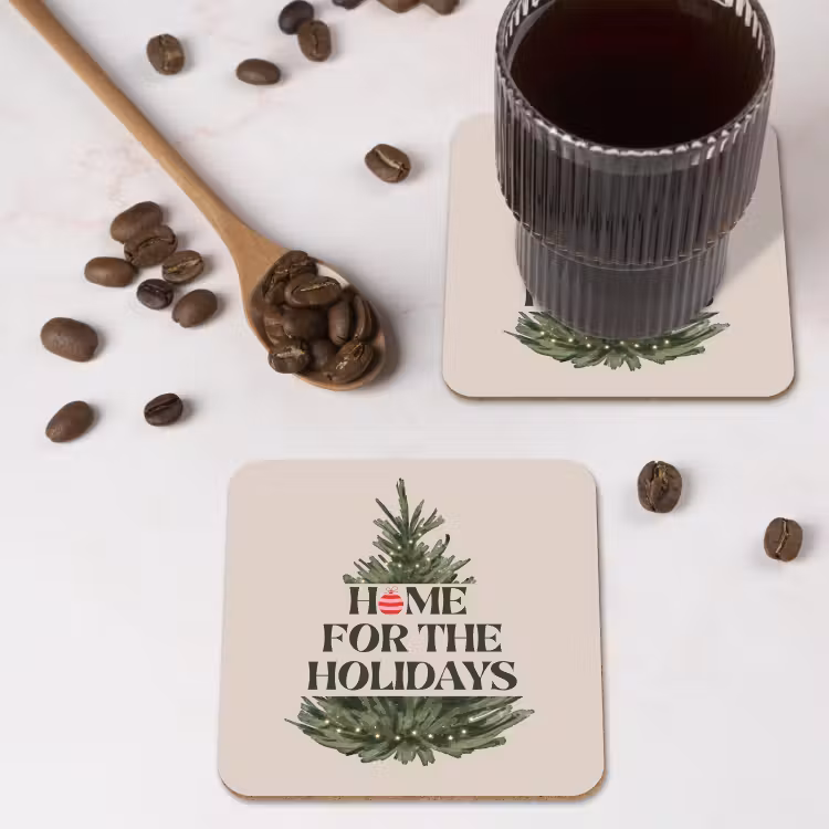 Untersetzer - Weihnachten – Text – Weihnachtsbaum – Beige — 4