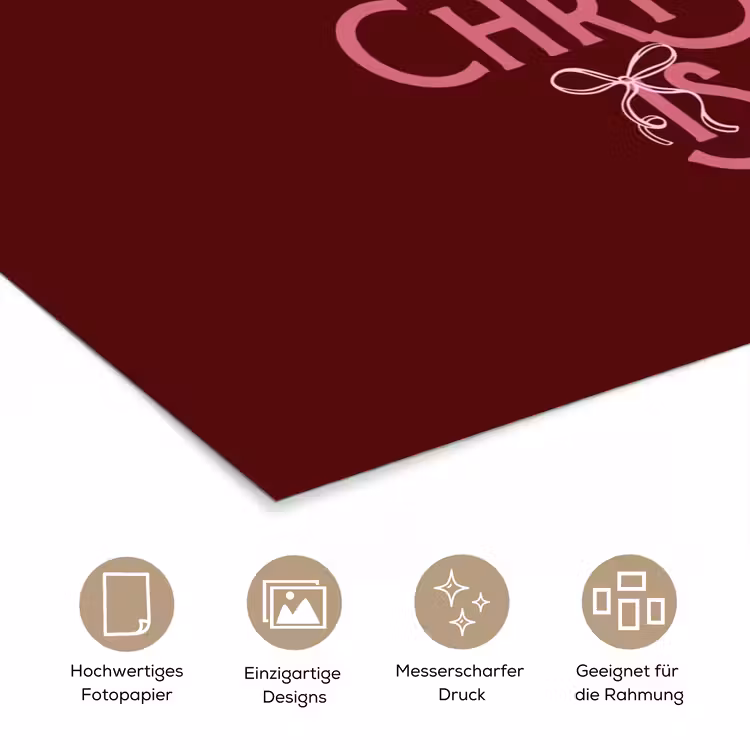 Poster - Text – Weihnachten – Rot – Rosa — 5