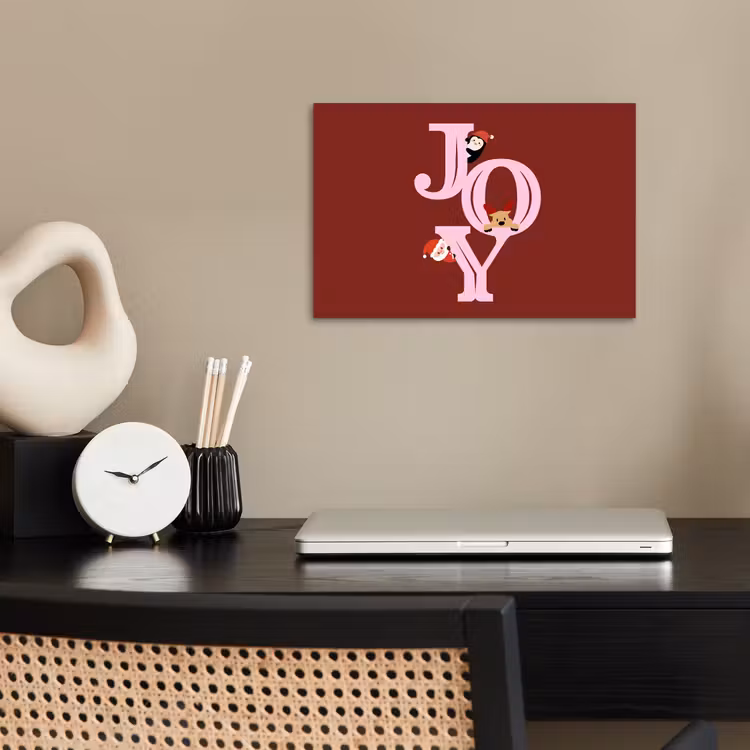 Poster - Freude – Weihnachten – Animation – Rot – Rosa — 2