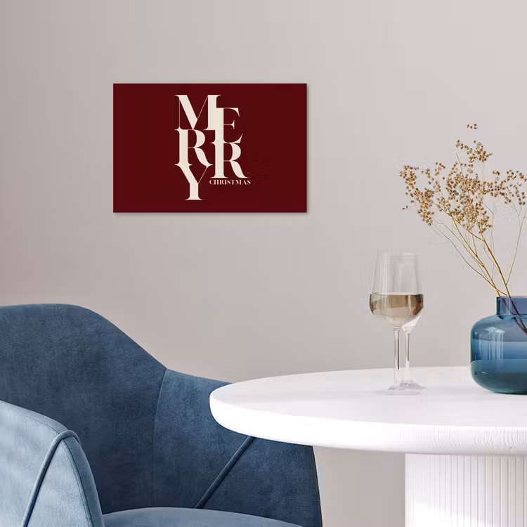 Poster - Merry – Text – Dunkel – Rot — 4