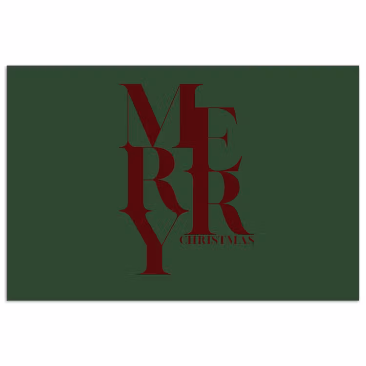 Poster - Merry – Text – Grün – Weihnachten — 1