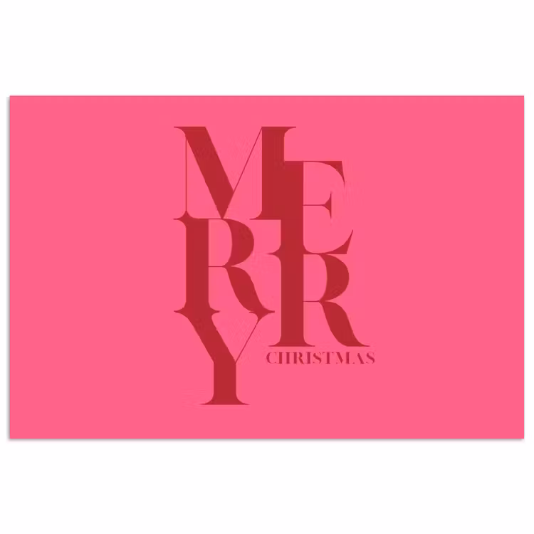 Poster - Merry – Text – Weihnachten – Rosa — 1