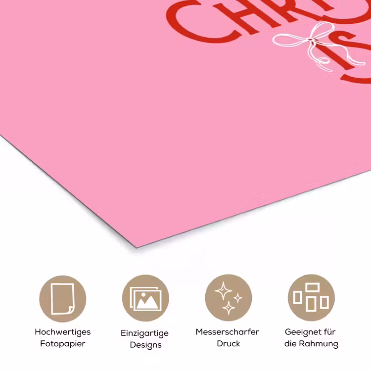Poster - Text – Weihnachten – Rosa – Rot — 5
