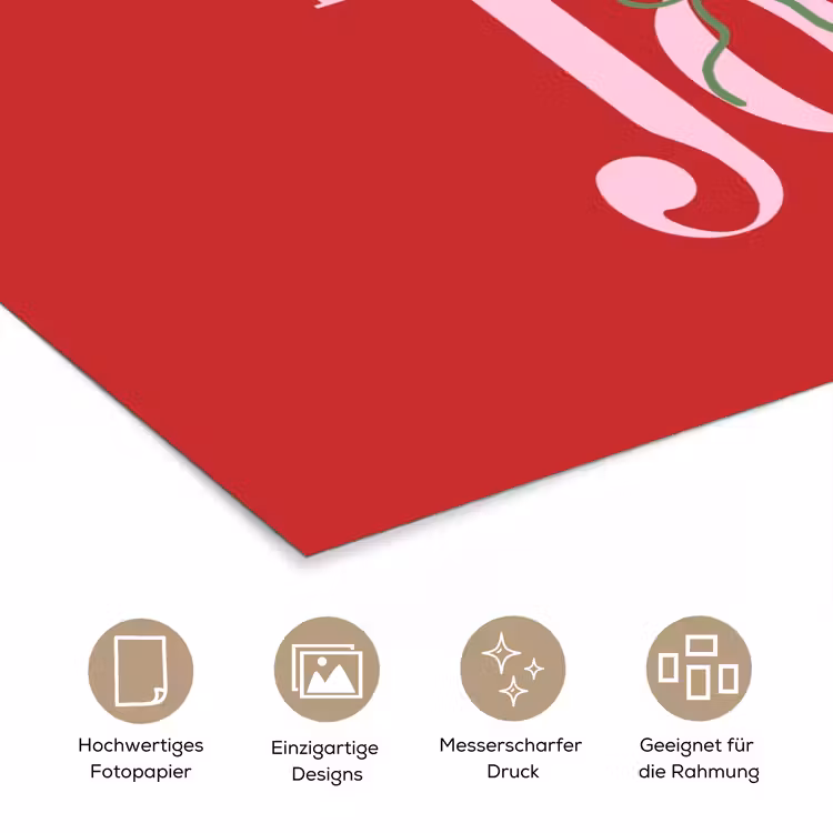 Poster - Weihnachten – Rosa – Rot – Text — 5