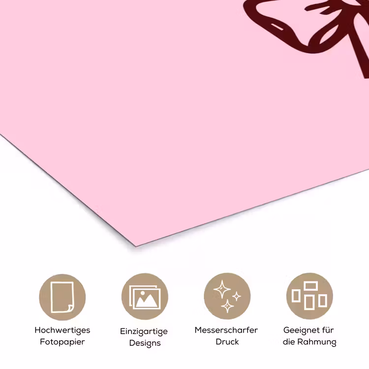 Poster - Weihnachten – Süßigkeiten – Text – Braun – Rosa — 5