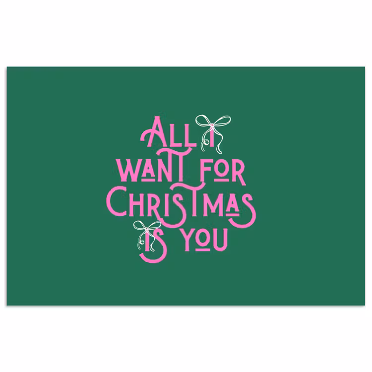 Poster - Weihnachten – Text – Rosa – Grün — 1