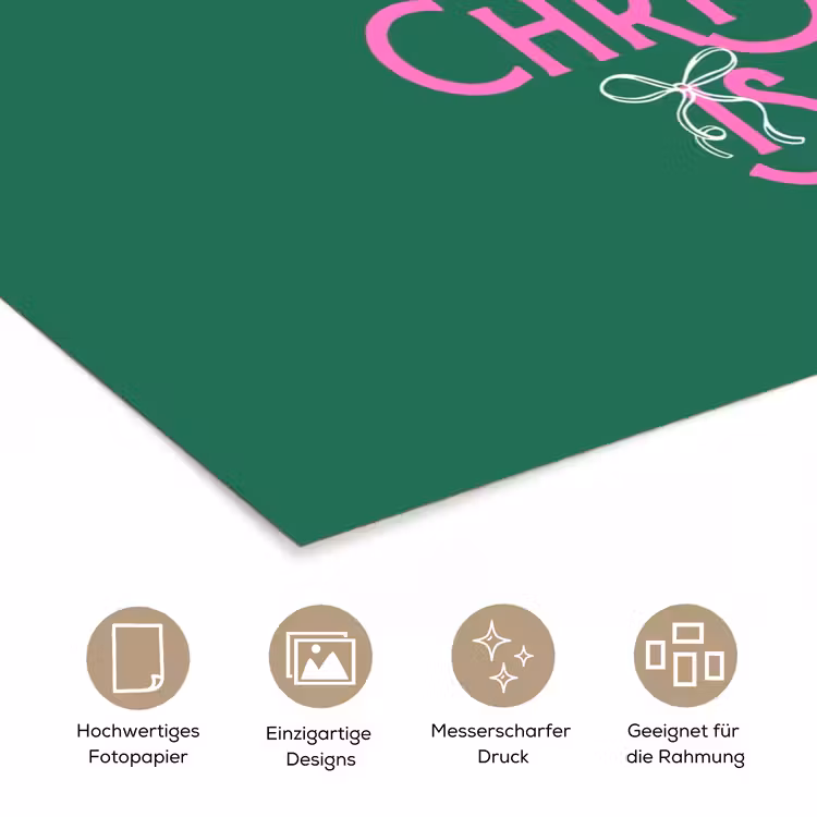 Poster - Weihnachten – Text – Rosa – Grün — 5